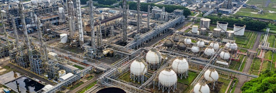 aerial view of industrial plant